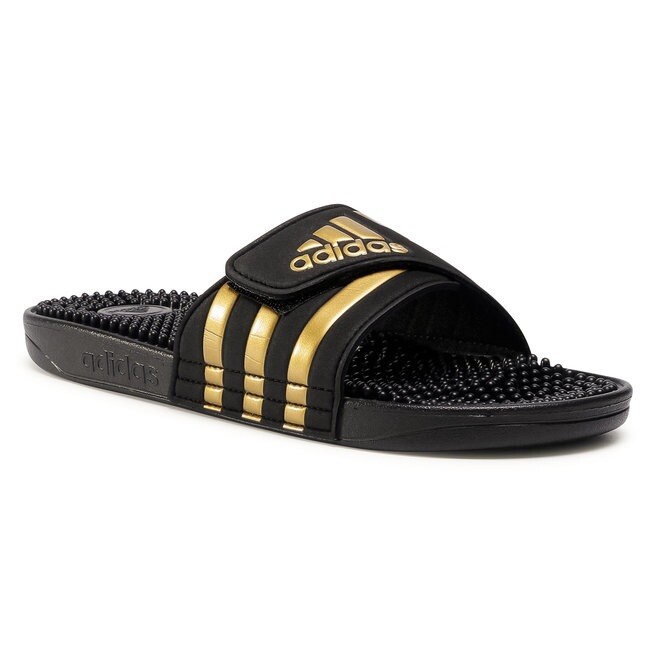 Adidas Adissage Black Gold Slides 